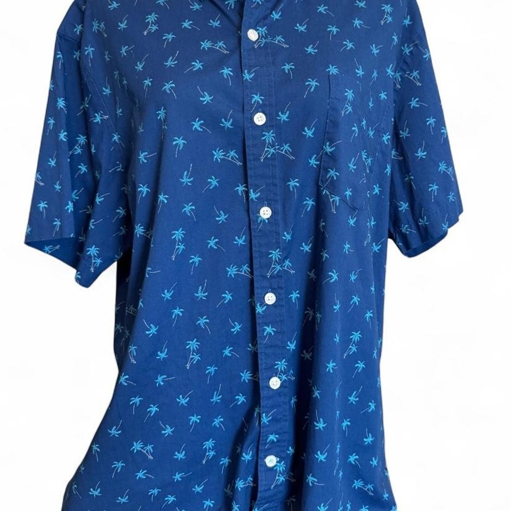 Izod Blue Tropical Palm Tree Golfing Polo MENS Size XL